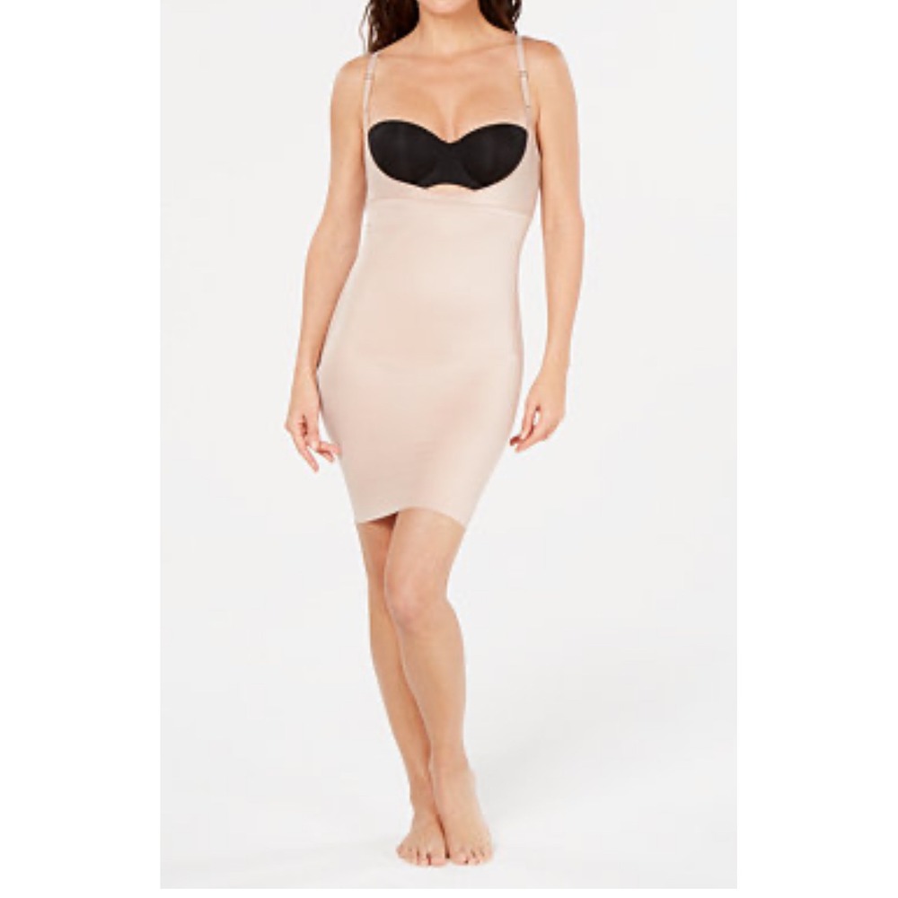 SPANX SmartGrip Open Bust Full Slip‎ Body Shapewear Anti-Slip Beig Small 1